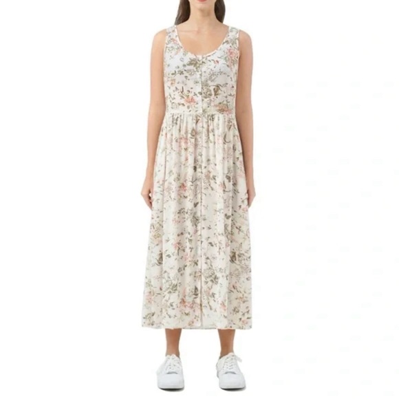 Frye ladies front button down midi dress. Thin flowy light perfect for summer - Picture 5 of 6